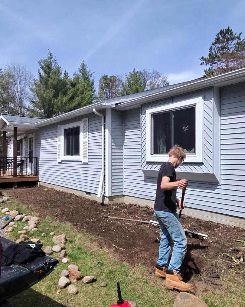 Landscaping bed work in progress
