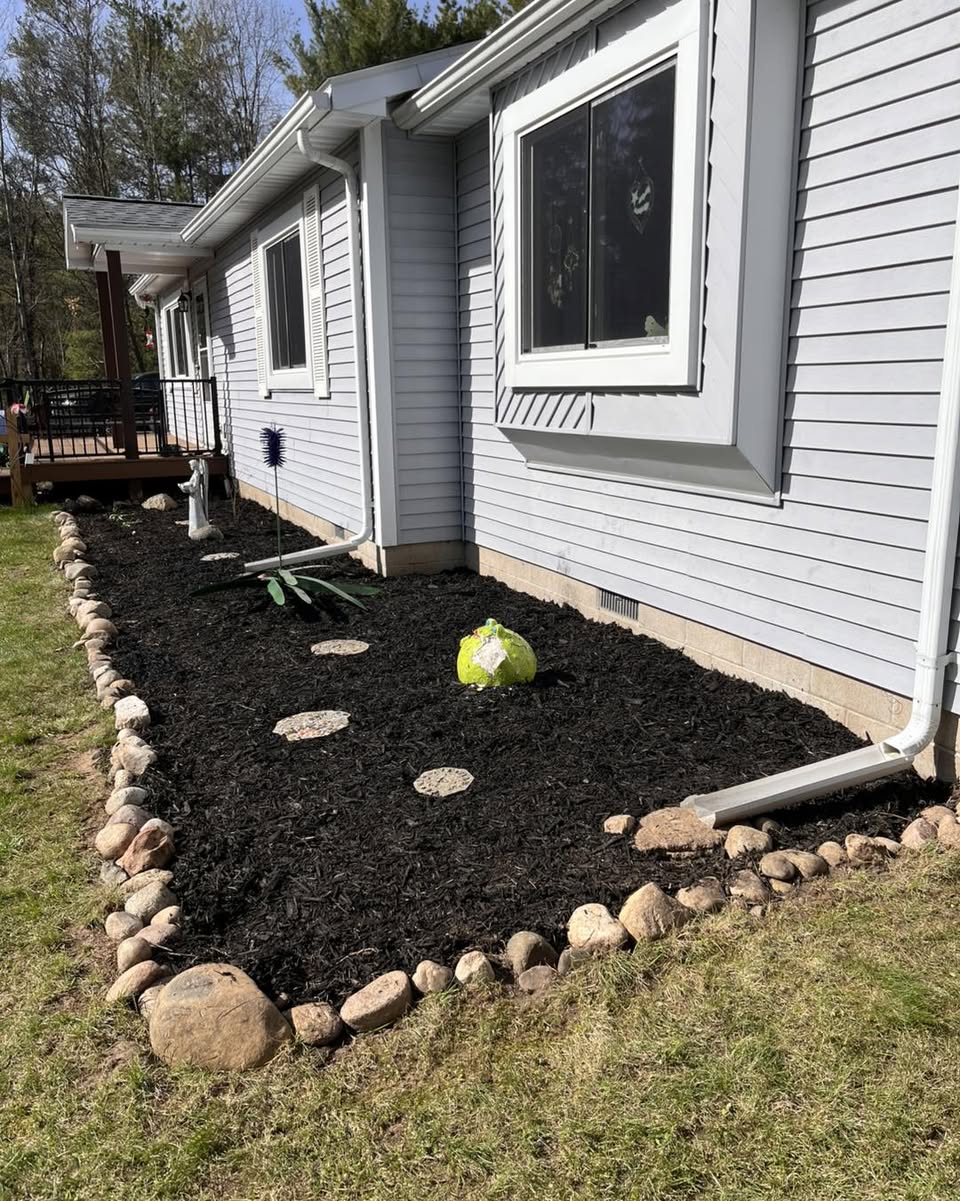 Landscaping bed completed