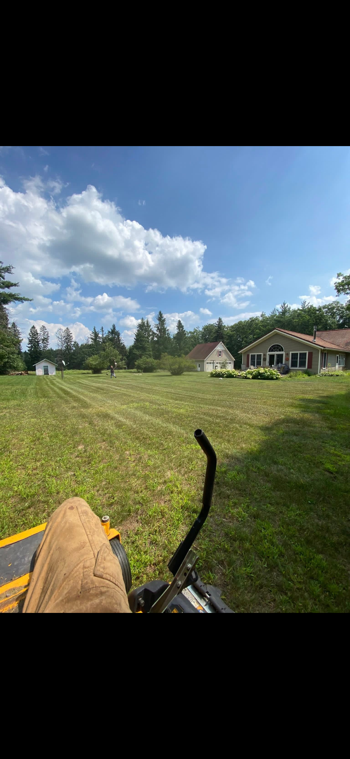 Mowing a large lawn