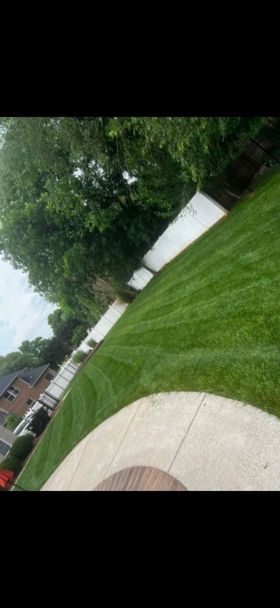 Curved backyard mow
